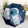 Stitch Themed Travel Umbrella-8 Ribs Automatic Opening and Closing, Portable Folding Design, Compact and Stylish Umbrella