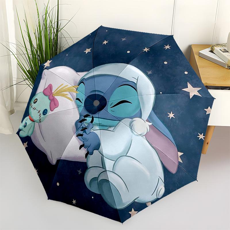 

Stitch Themed Travel Umbrella-8 Ribs Automatic Opening and Closing, Portable Folding Design, Compact and Stylish Umbrella Suitable for Outdo