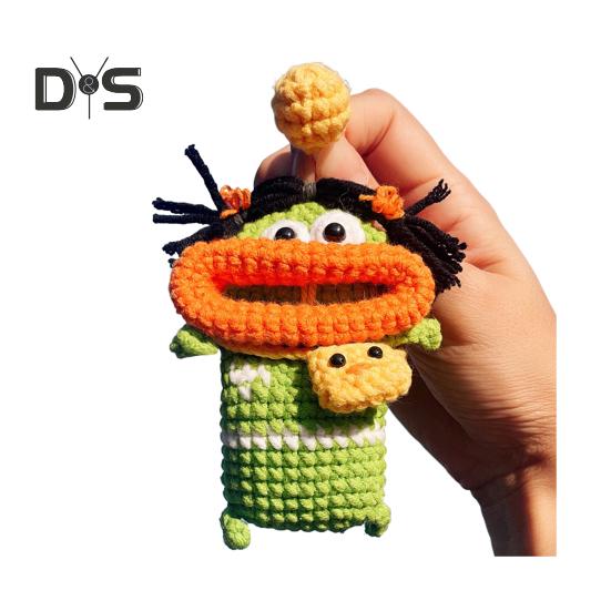 

Чохол для автомобільних ключів з великим ротом Мультфільм Універсальний брелок для пульта дистанційного керування Забавний протектор для ключів В’язана сумка Смішні подарунки для жінок I