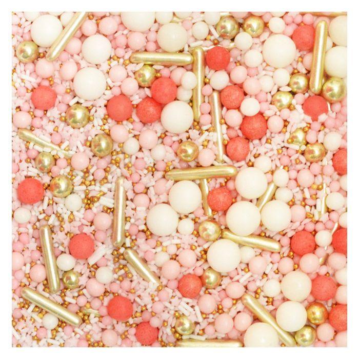 Pot décors sucrés mix Rods rose et doré - Scrapcooking