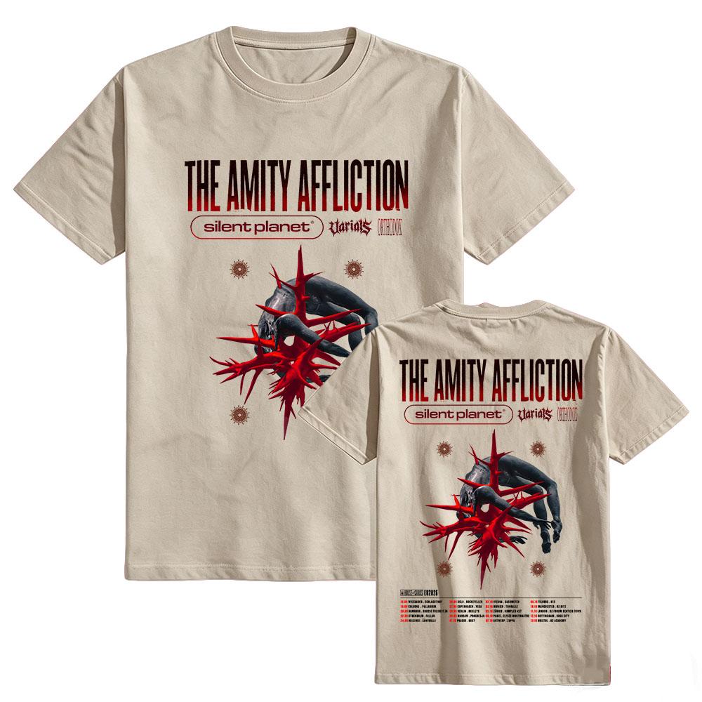 Maglietta Tour The Amity Affliction Stampa Album House of Cards Magliette Unisex Streetwear Cotone Estive Magliette da Uomo Top Stampati