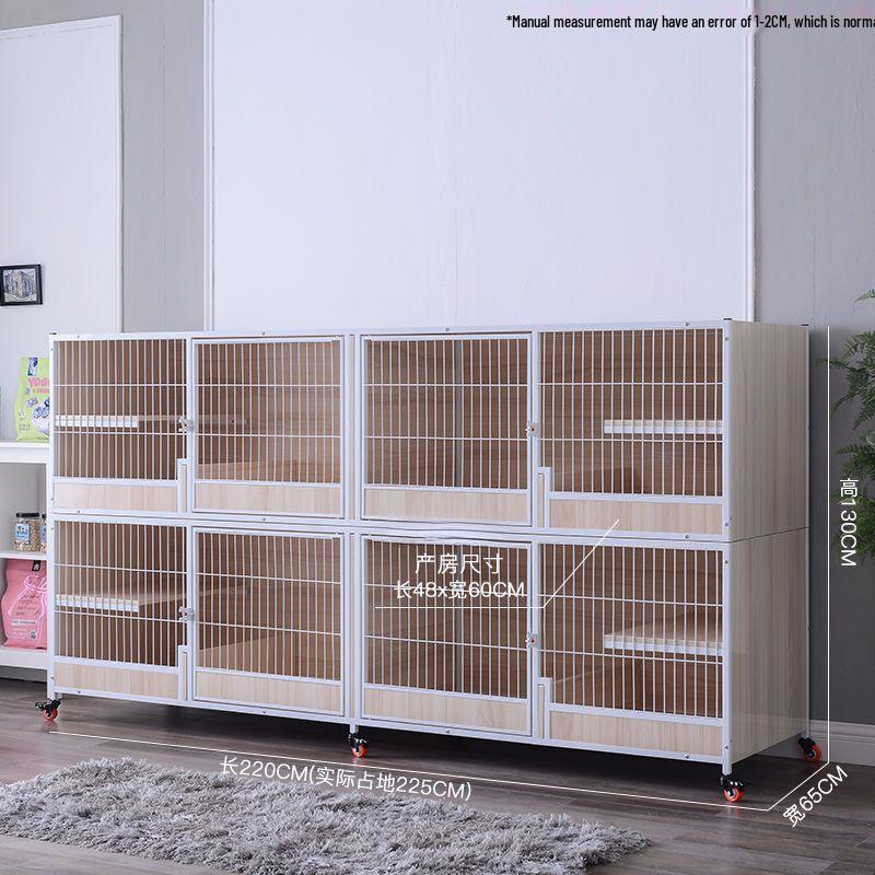 Three-Tier Solid Wood Cat Breeding & Boarding Cage with Birthing Room