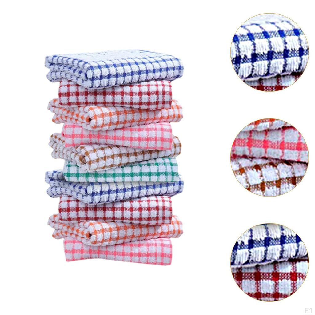 10x Kitchen Towels Dishcloth Multifunctional Comfortable Washable Hand Washcloths for Hotel