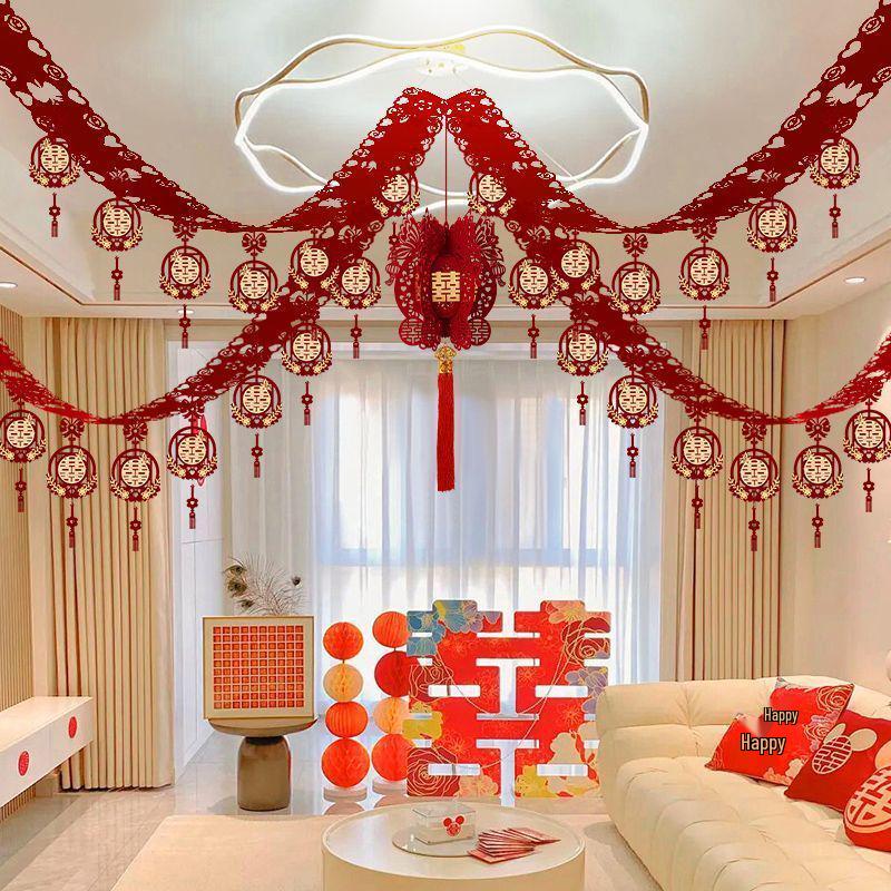Chinese Style Wedding Latte Art Hanging Decoration for Living Room & Bridal New Room