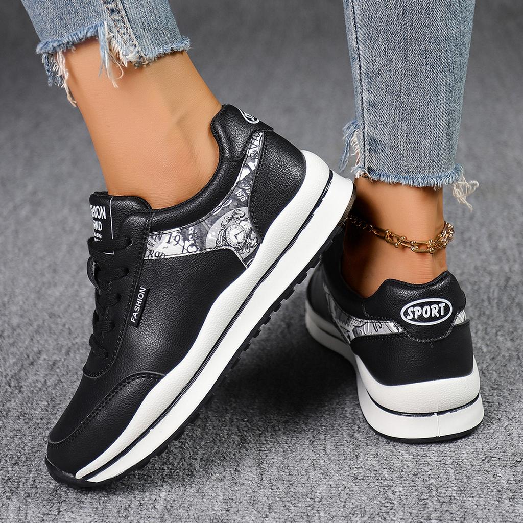 Fashion Women's Casual Sports Shoes Fashion Lace-up Side Zipper Platform Sneakers Woman Lightweight Non Slip Vulcanized Shoes Plus Size