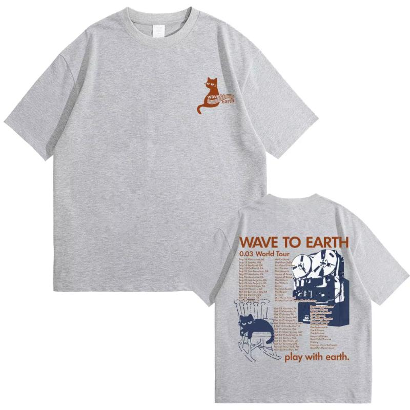 

Wave To Earth Cat 003 World Tour T Shirt Unisex Women Korean Fashion Trend Tshirt Unisexs Cotton Oversized Tshirts Y2k Streetwear S