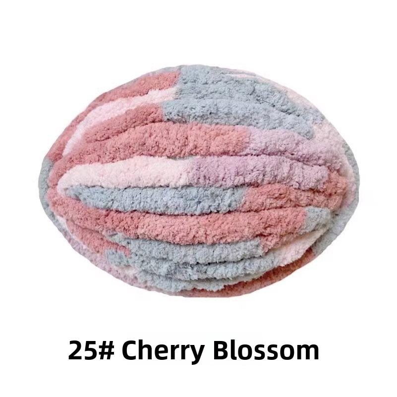 Handmade DIY Rainbow Adient Yarn Scarf Tail Line Finger Knitting Cozy Nest Cuion Thi Ice Strip Yarn