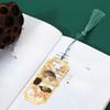 Chinese Style Cat Brass Bookmark Tassel Pendant Book Clip Metal Pagination Mark Student Gift Stationery School Office Supplies