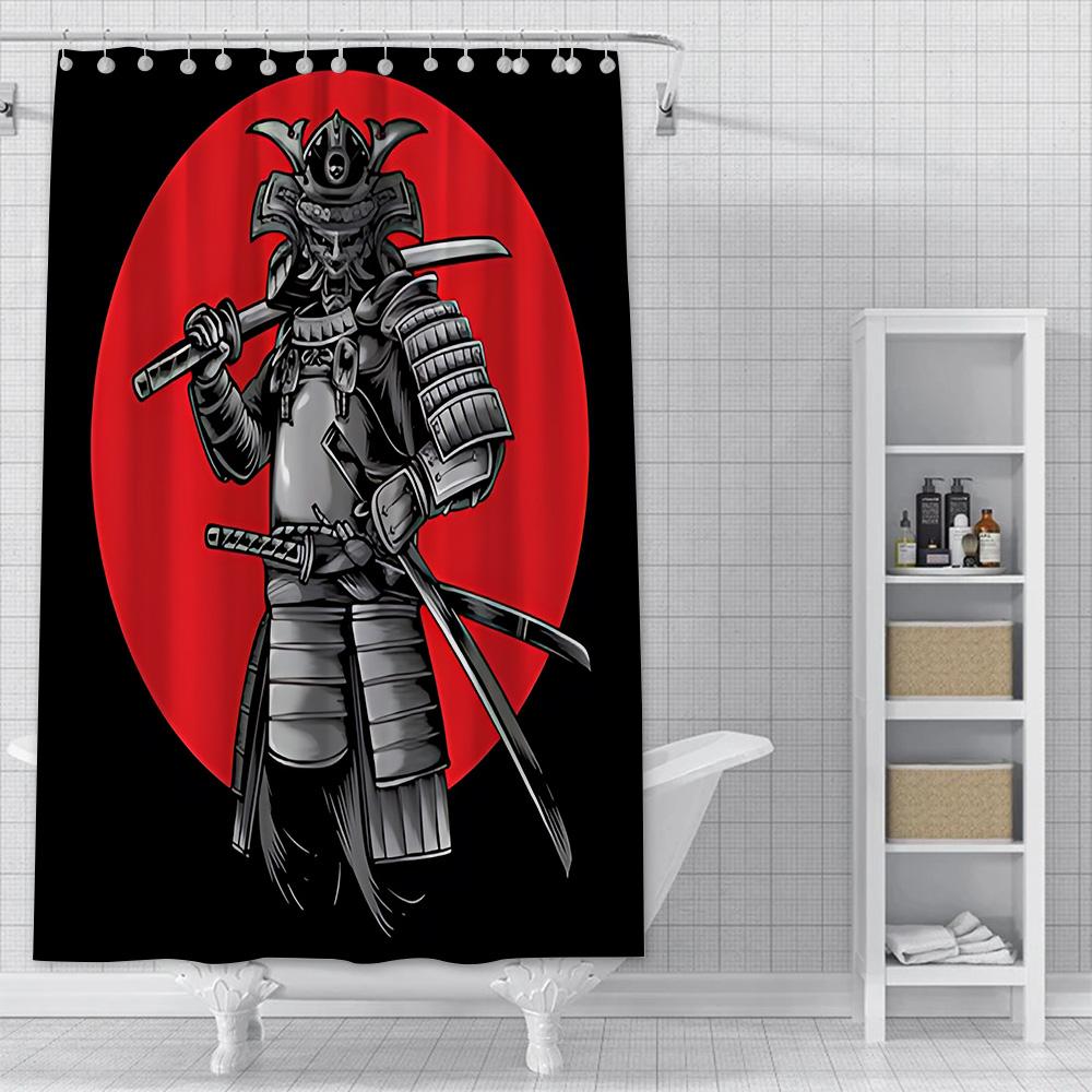 Japanese samurai devil Shower Curtain Waterproof Polyester Fabric Paint Bath Curtains Home Bathroom Decor Curtain With Hook