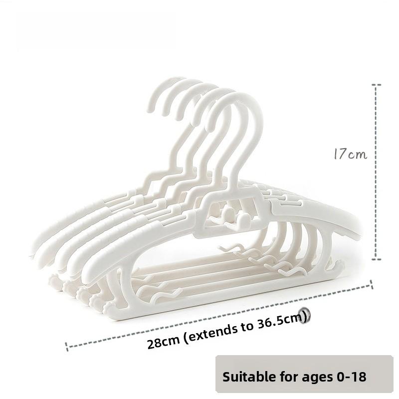 New Multi-Functional Children s Plastic Clothes Hanger Anti-Slip Seamless Baby Home Use Retractable Storage Clothes Hanger 10 белый