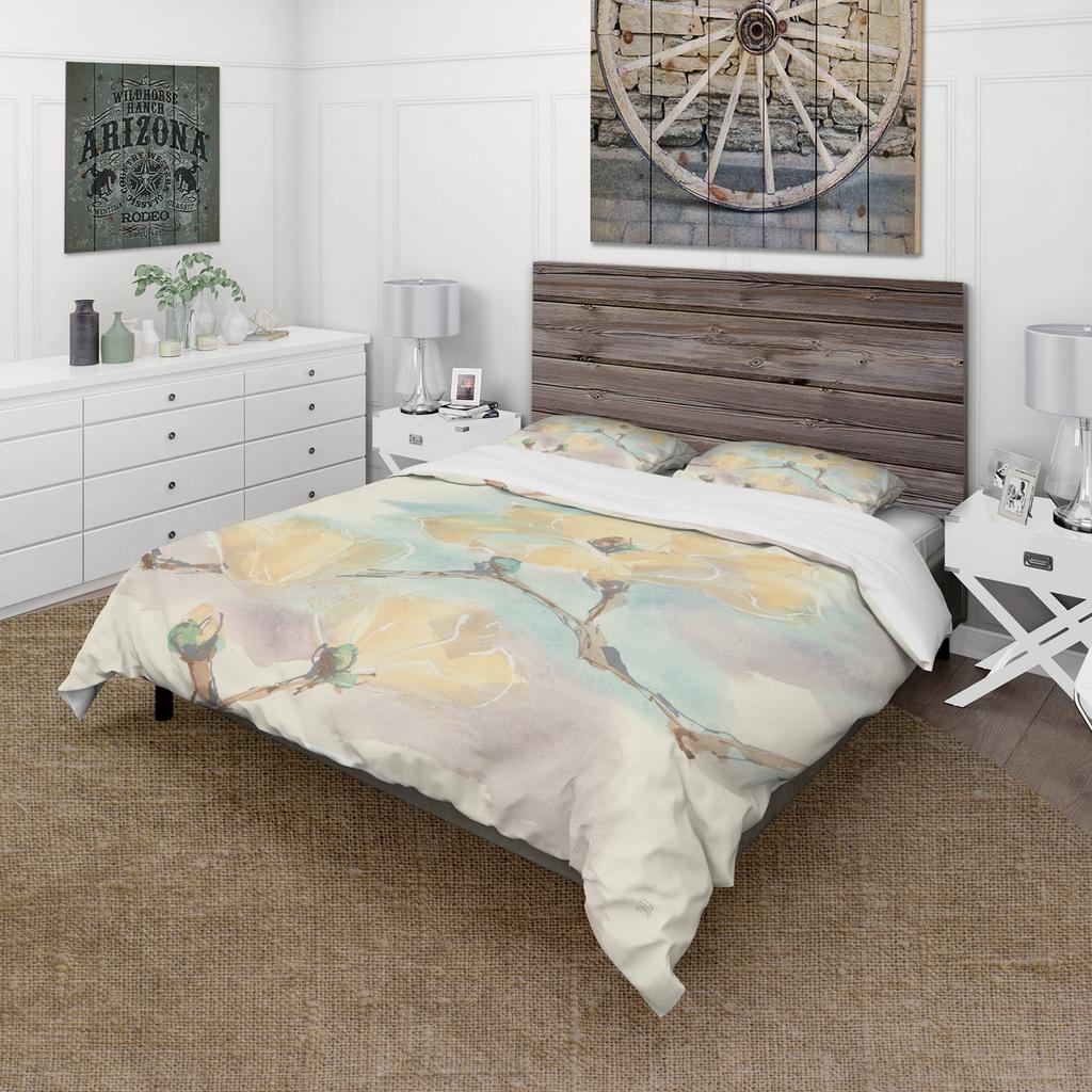 Comforter Plant White Magnolia Flower Art Bedding Set Suitable For Children Adult Bedroom Decoration