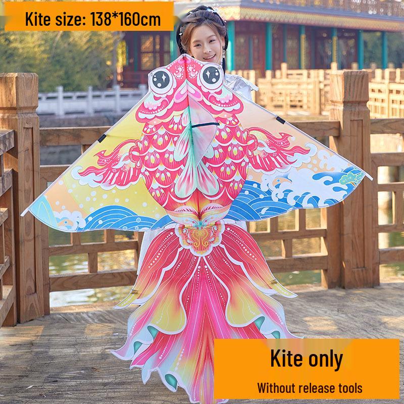 High-End Chinese Style Goldfish Koi Kite for Adults - Easy to Fly in Light Breezes.