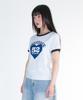 AMES-WORLDWIDE 52 Heart Ringer Crop Tee Blue
