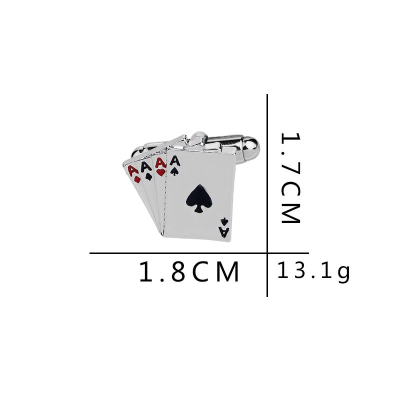 Funny AAAA Shaped Cufflinks Poker Ace Gemelos Mens Party Jewelry