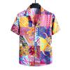 Herren Plus Size Blumenmuster Kurzarm Lässiges T-Shirt für den Alltag