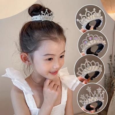 Crown Headdress Children's Summer Ball Head Artifact Twist Clip Girls Hair Accessories Ponytail Buckle Baby Hairpin