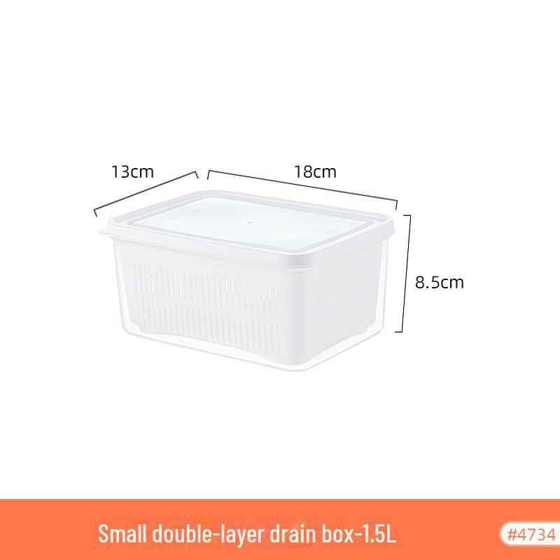

Двухслойная кухонная корзина для слива и контейнер для хранения свежих продуктов с крышкой