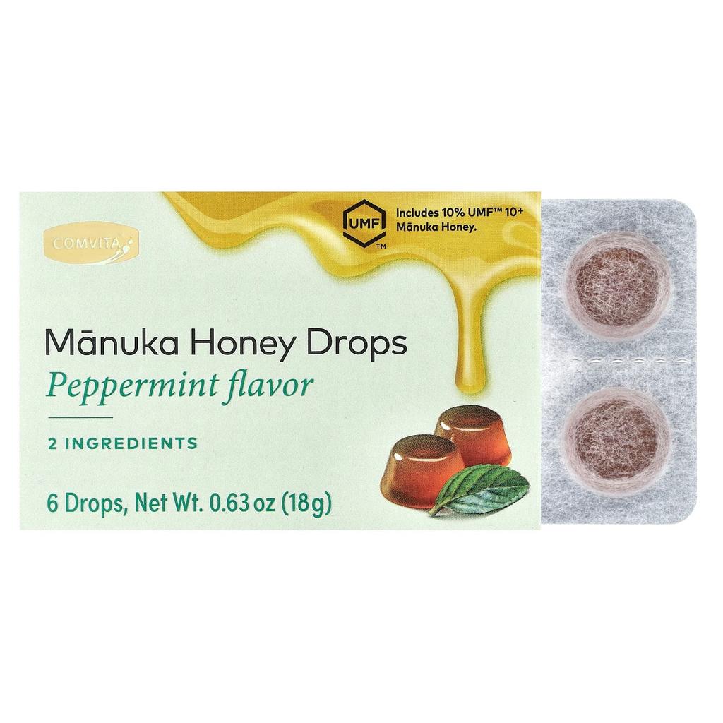 Manuka Honey Drops, Peppermint, 6 Drops, 18G(0.63Oz)