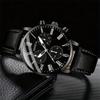 GENEVA Trendy Men's Minimalist Leather Belt Business Watch Set