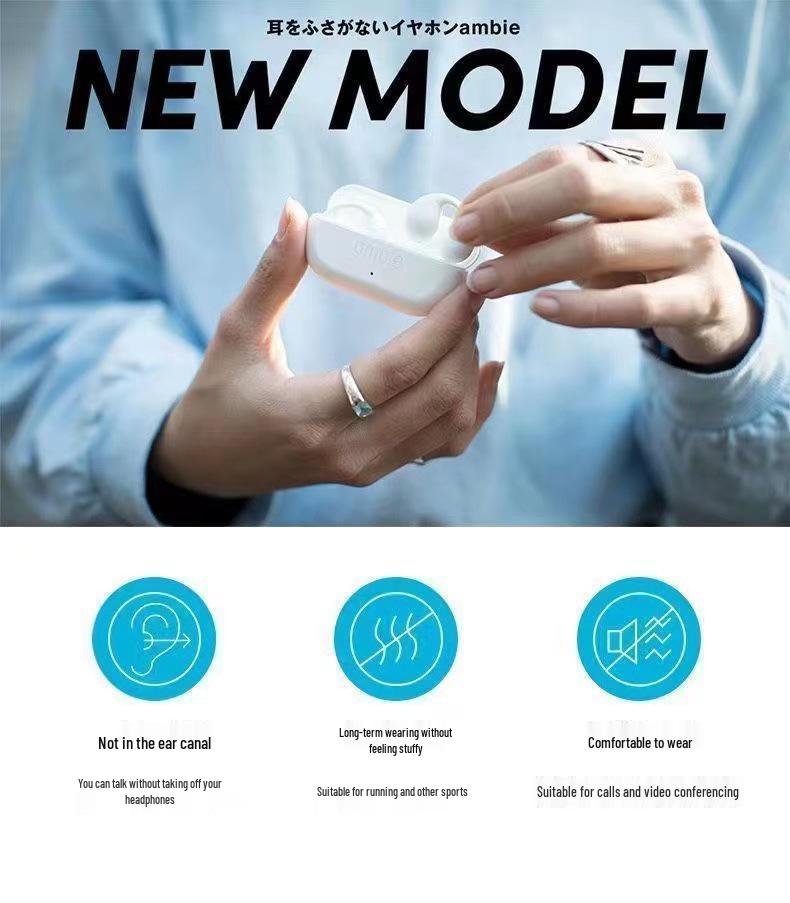 T7500 Wireless Bluetooth Ear Clip: Long Battery Life, Sport-Friendly Bone Conduction Headset.