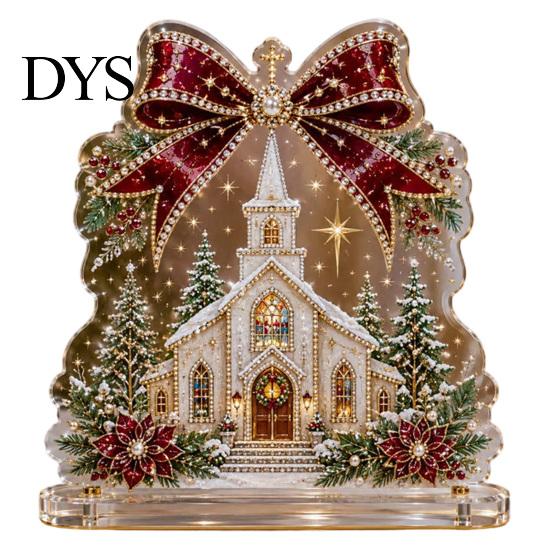 Holiday Table Decorations for Party Christmas Faux Diamond Painting Tabletop Ornaments, Beginner-Friendly DIY Acrylic Rhinestone Art Gift Friends