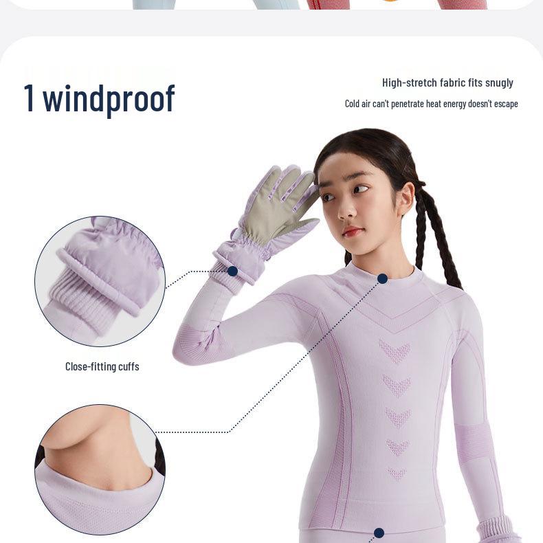 Kids' Quick-Dry Ski Base Layer: Warm, Moisture-Wicking Sports Suit for Boys & Girls