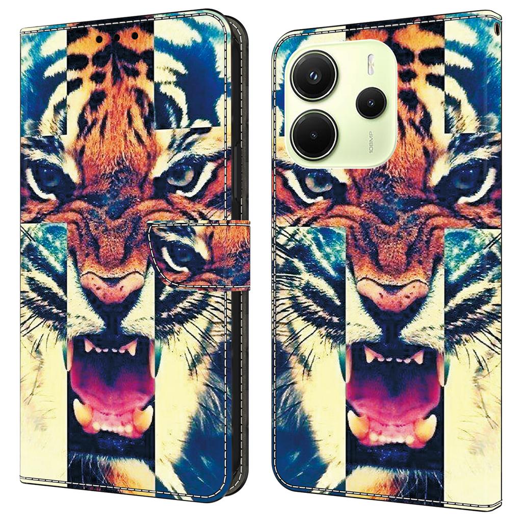 Dla Xiaomi Redmi Note 14 4G (164,84 mm) Skórzane etui z nadrukiem wzoru Portfel Stojak Ochrona przed upadkiem Pokrowiec na telefon