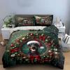 Festive Canine Charm Bedding Sets Duvet Cover Sets Duvet Covers Pillowcases(1*Duvet Cover 2*Pillowcases Without Duvet Insert)