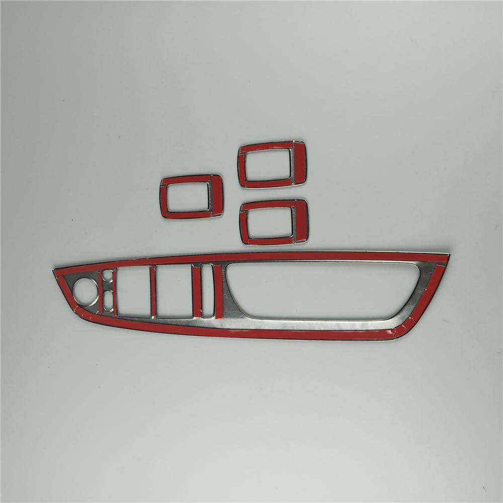 Schwarz Auto Tür Armlehne Panel Dekoration Aufkleber Für BMW X5 E70 X6 E71 2008-2014 Edelstahl Fenster Glas heben Tasten
