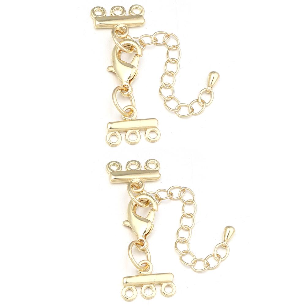 2 Sets Mehrsträngige Hummerklauen Verlängerungskette Halskette Armband Verbindungsstücke Verschlüsse Haken Für DIY Schmuckherstellung Zubehör
