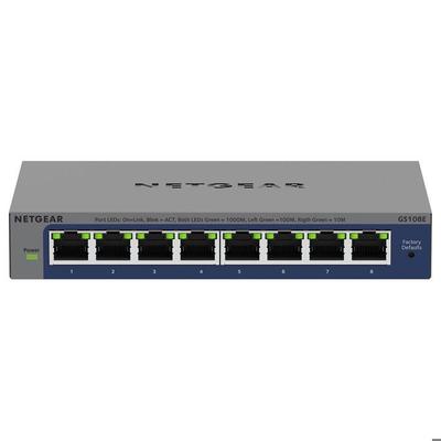 Network Switch - NETGEAR - GS108E - 8 Ports - QoS - Bandwidth Control