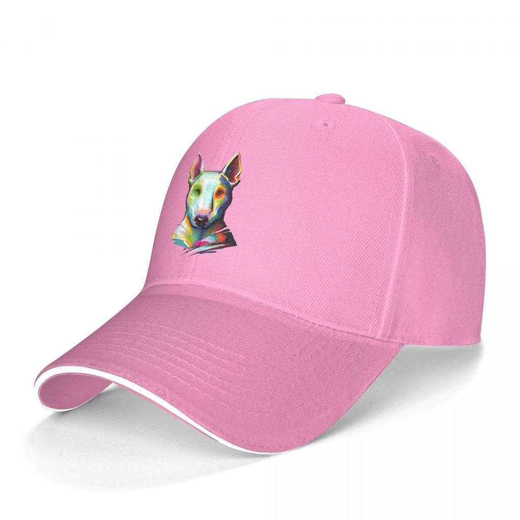 Bull Terrier Baseball Cap Bull Terrier Colorful Painting Wholesale Polyester Fitted Baseball Hat Drummer Outdoor Logo Cap