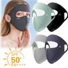 Women's Summer Ice Silk Full Face UV Protection Sunscreen Mask Non-Traceable Breathable Thin Shade Veil Comfortable Daily Use