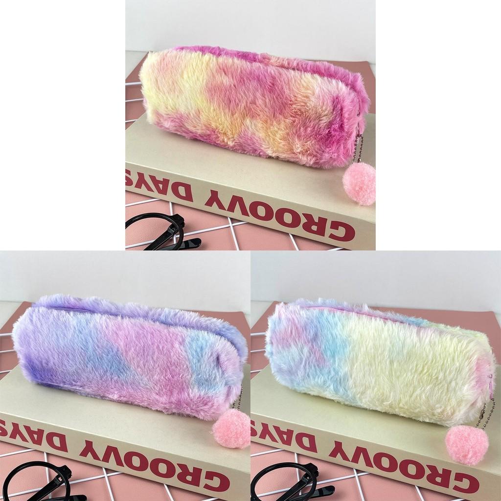 Case Pen Color Key Chain Plush Pencil Case Storage Bag Decoration Gift Kids