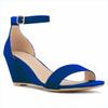 Women Sandals Sexy 8cm Pointed Toe Thin High Heels Wedge Platform Ankle Strap Sandal Party Solid Color Wedding Shoes