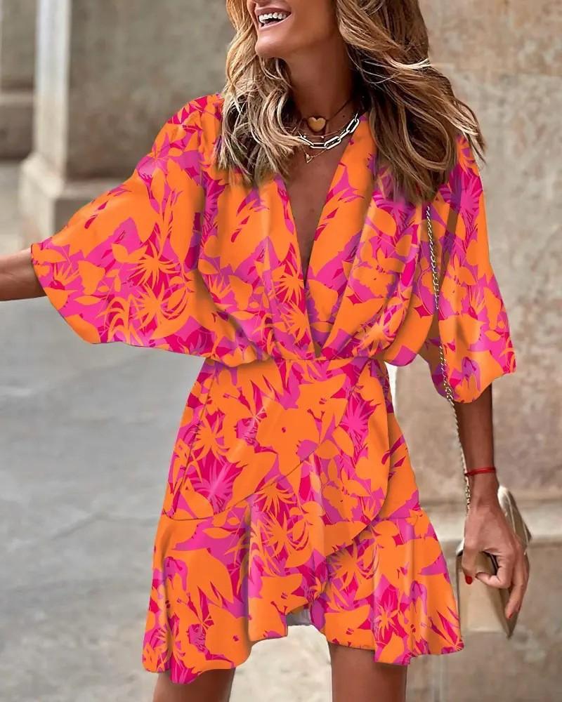 Fall V-Neck Maxi Dress Women Clothing XL