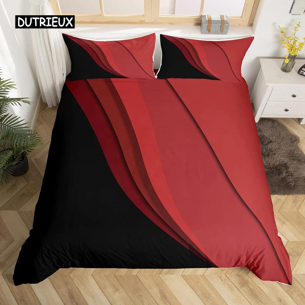 Povlečení s zebřím vzorem King size Abstraktní pruhy Zvířecí kůže Ložní sada Geometrické linie Moderní polyesterový povlak na přikrývku