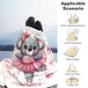 1pc Koala Ballerina Outdoor Flannel Blanket Soft Warm All-Season Throw for Sofa Bed Car Camping Office, Cozy Gift Idea1152S
