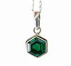 Green Emerald Pendant, 925 Solid Sterling Silver, Hexagon Cut Gemstone Pendant, Minimalist Necklace Pendant
