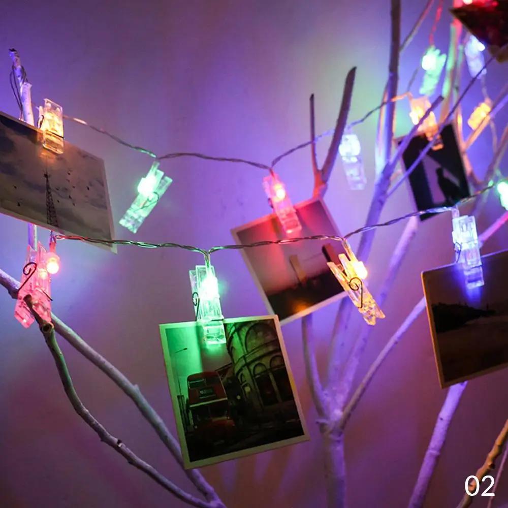 LED Light String with Clip Can Hang Small Card Postcard, New Year, Christmas Anniversary, Picture Decoration, Studio Wall Light String