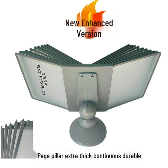 

A4 Rotating Desktop Document Rack: 40-Page Flip-Over Display Stand & Loose-Leaf Photo Album Holder.