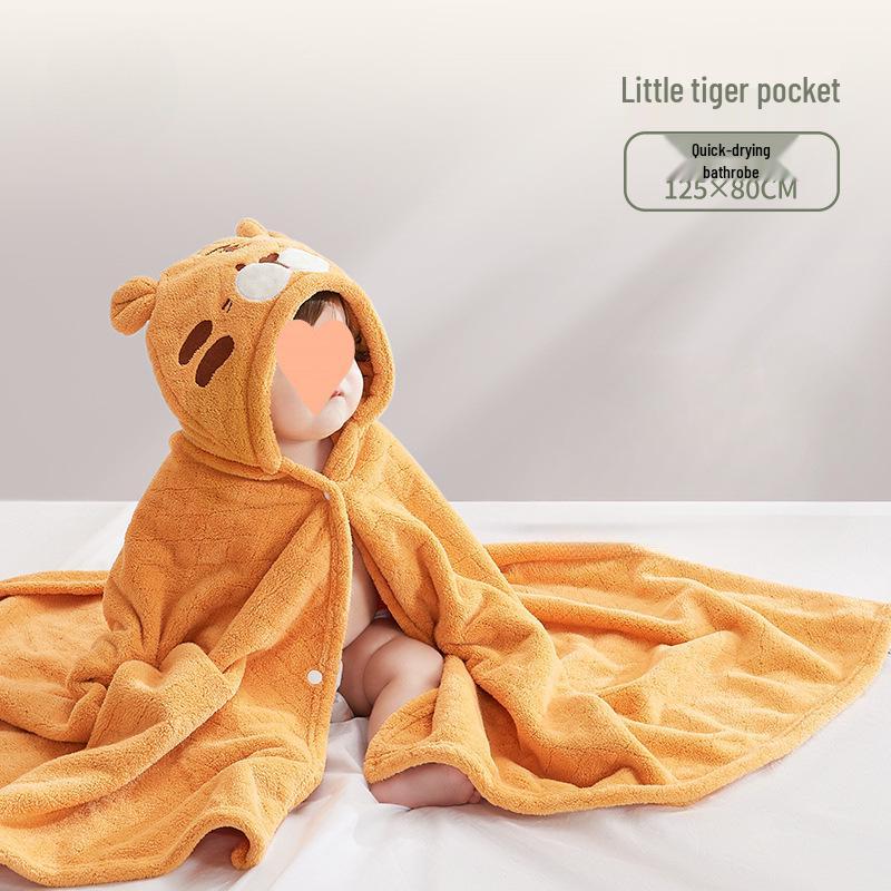 Kinderbadjas met capuchon: Superzachte, Absorberende, Sneldrogende, Dikke Poncho Badjas voor Pasgeborenen