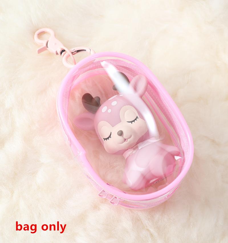 Portable Clear Figure Display Keyring Bag Waterproof Pvc Oval Hanging Blind Box Storage Bags Keychain Organizer Case
