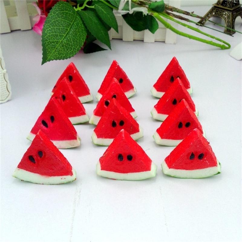 10pcs Genuine Artificial Greenmelon Slices Fast Flexible Sealant Pretended Fruits Home Party Decoration