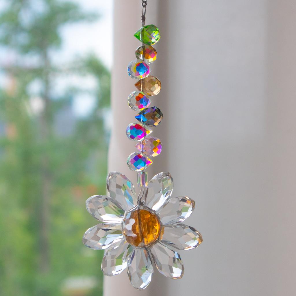 Star Moon Crystal Sun Catcher Bohemian Rainbow Maker Wind Chime Home Outdoor Garden Hanging Ornament Window Decoration New In
