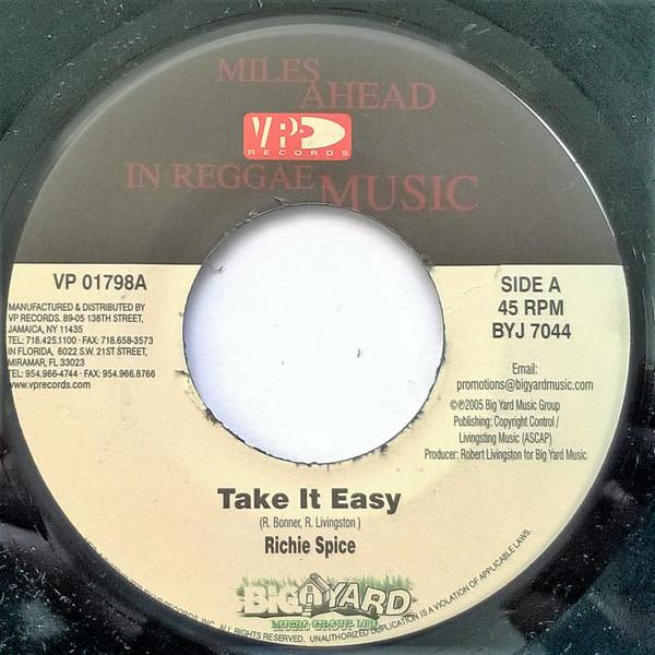 

7inch Record RICHIE SPICE / RIK ROK - Take It Easy / Hold Me VP01798 VP Records, Big 2005 Jamaica Reggae, Ska & Dub Used