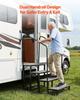RV Steps with Dual Handrails, 4 Steps, 300 kg Load Capacity, Heavy Duty Outdoor RV Stairs with Non-Slip Mat for Elderly/Pets, Portable Stairs for Hot