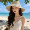 Vintage elegant French top hat seaside beach vacation straw hat sunshade sunscreen hat