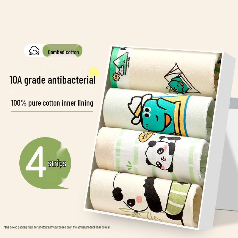 Children's Class A Pure Cotton Boxer Briefs, Antibacterial, 100% Cotton Crotch