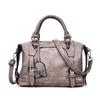 Retro Oil Wax Leather Boston Handbag, Large Capacity Shoulder & Crossbody Women's Bag